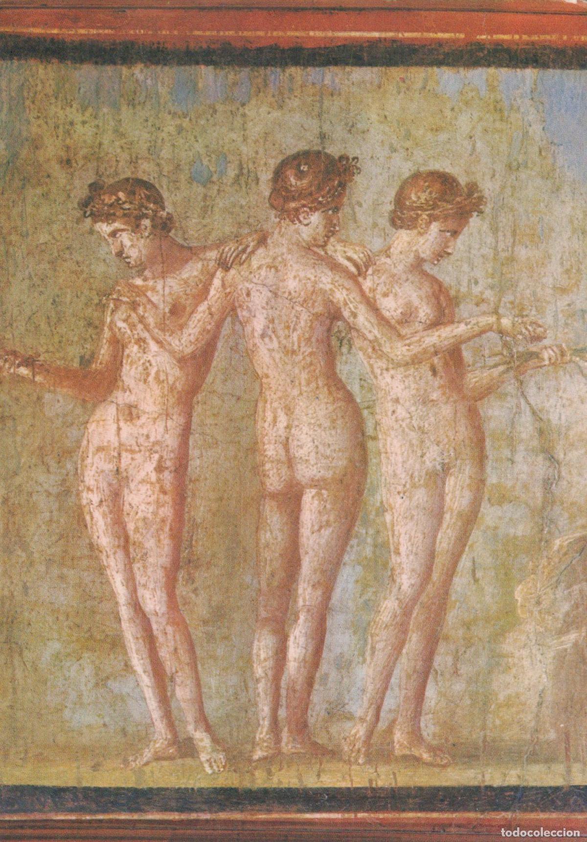 Cartoline: Italy Naples National Museum the Three Graces Pompeii Fresco Unposted *YAU409