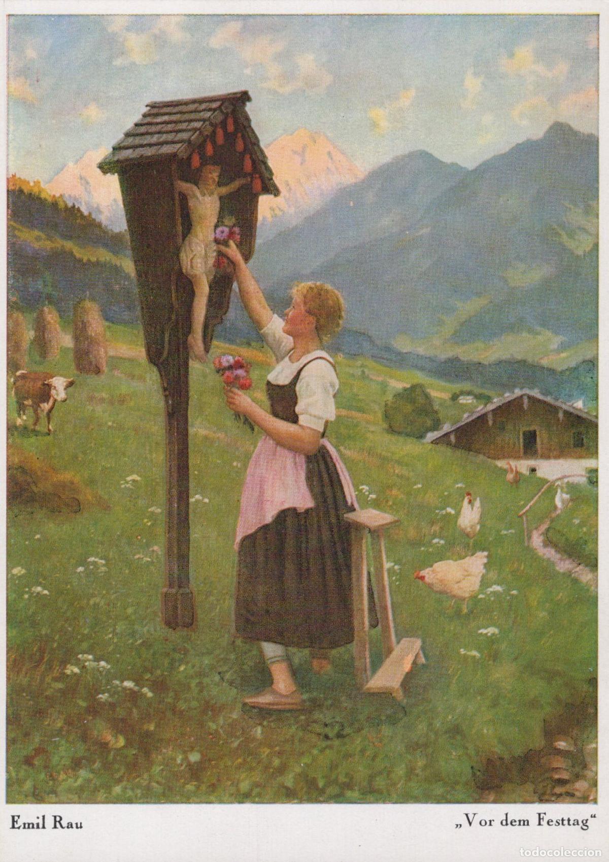 Postcards: Germany Munich Emil Rau Vor Dem Festtag Woman Decorating Unposted *YAU444