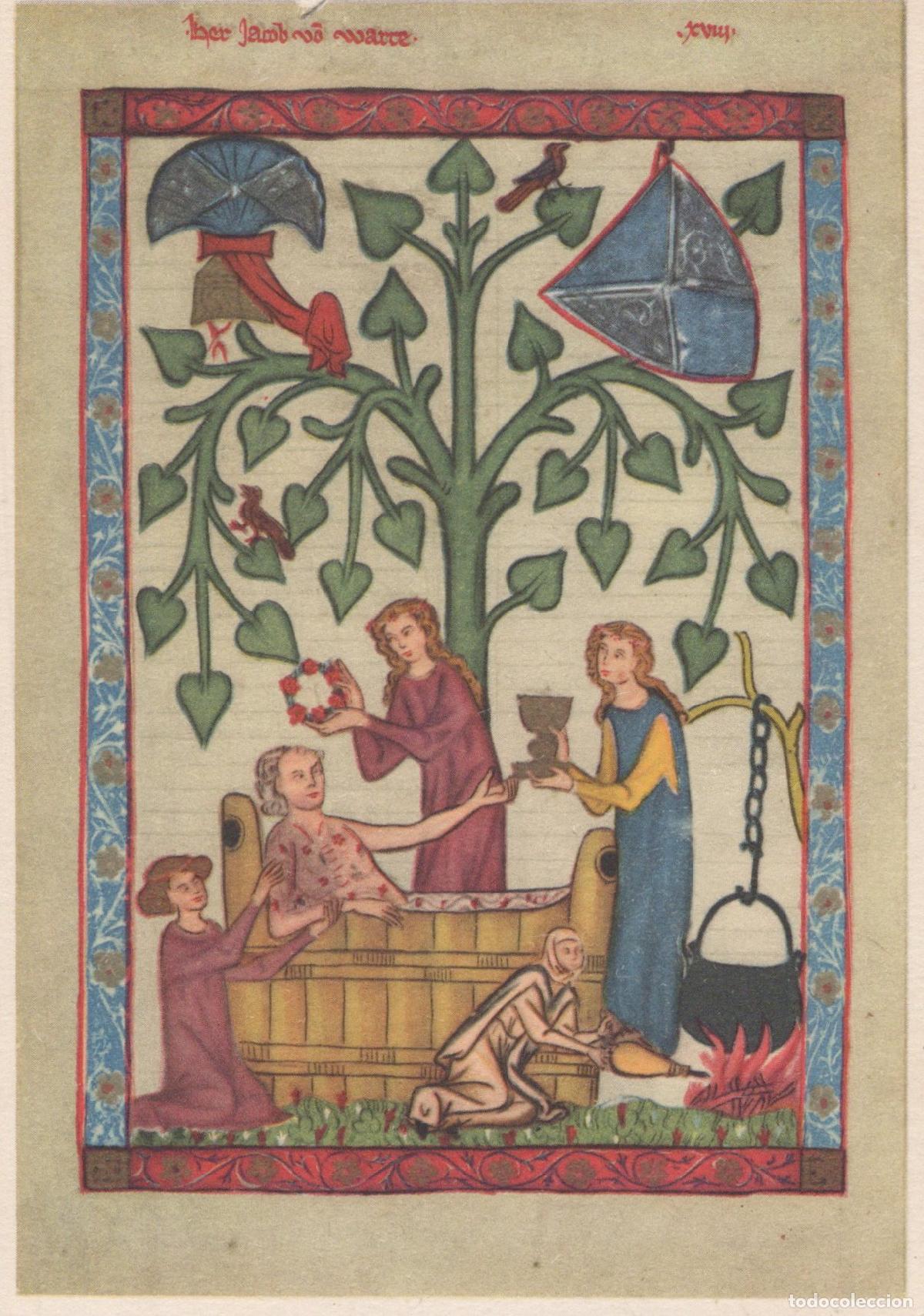 Cartoline: Germany Baden Baden Medieval Minnes&auml;nger Bathing Scene Herr Unposted *YAU577