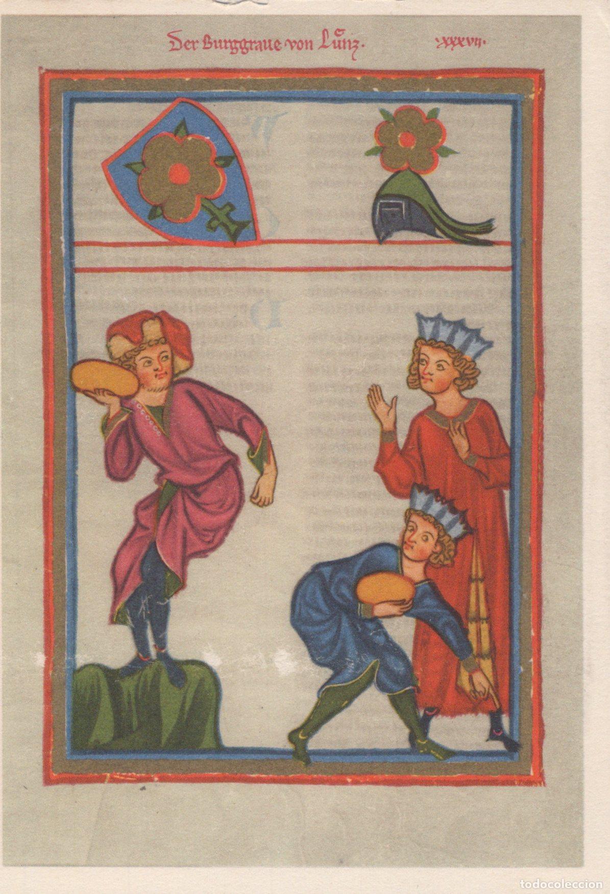 Postales: Germany Baden Baden Medieval Minnes&auml;nger Illustration der Unposted *YAU597