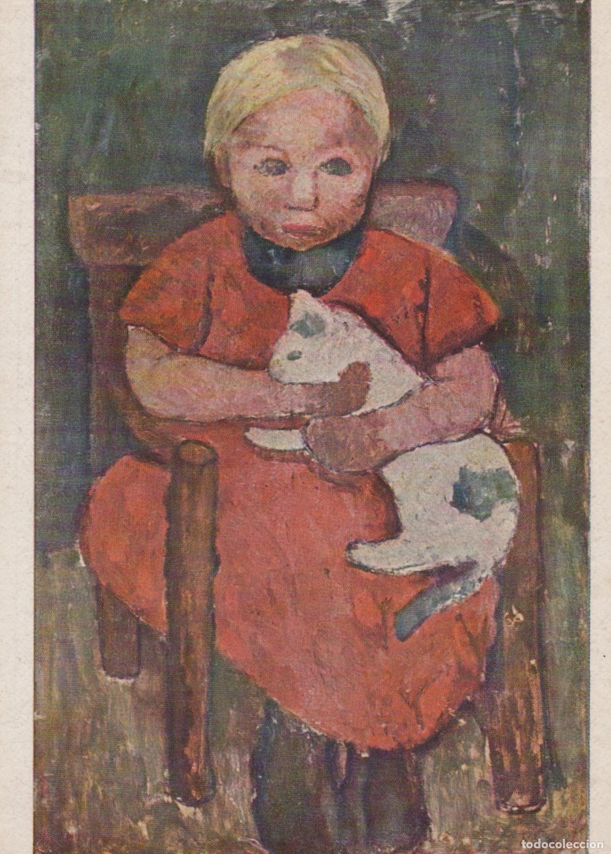 Postales: Germany Esslingen A N Art P Modersohn Becker Child With Cat Unposted *YAU607