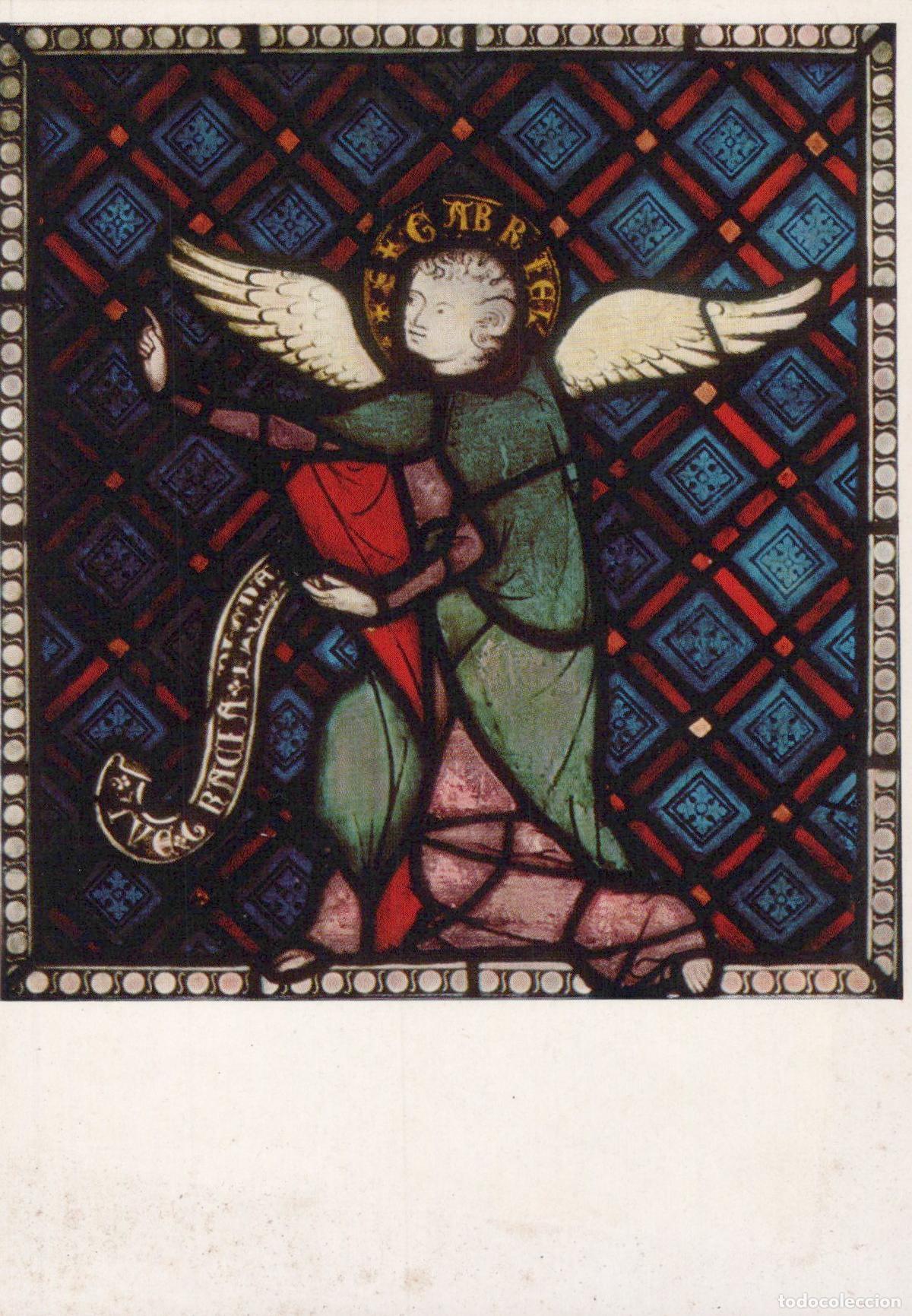 Postkarten: France Strasbourg Notre Dame Museum Stained Glass Angel Gabriel Unposted *YAU392