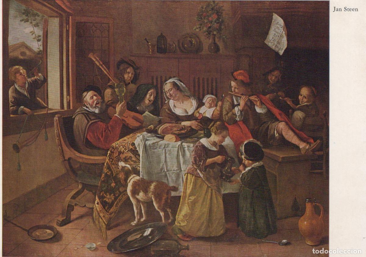 Postales: Netherlands Amsterdam Jan Steen the Happy Family Rijksmuseum Unposted *YAU657