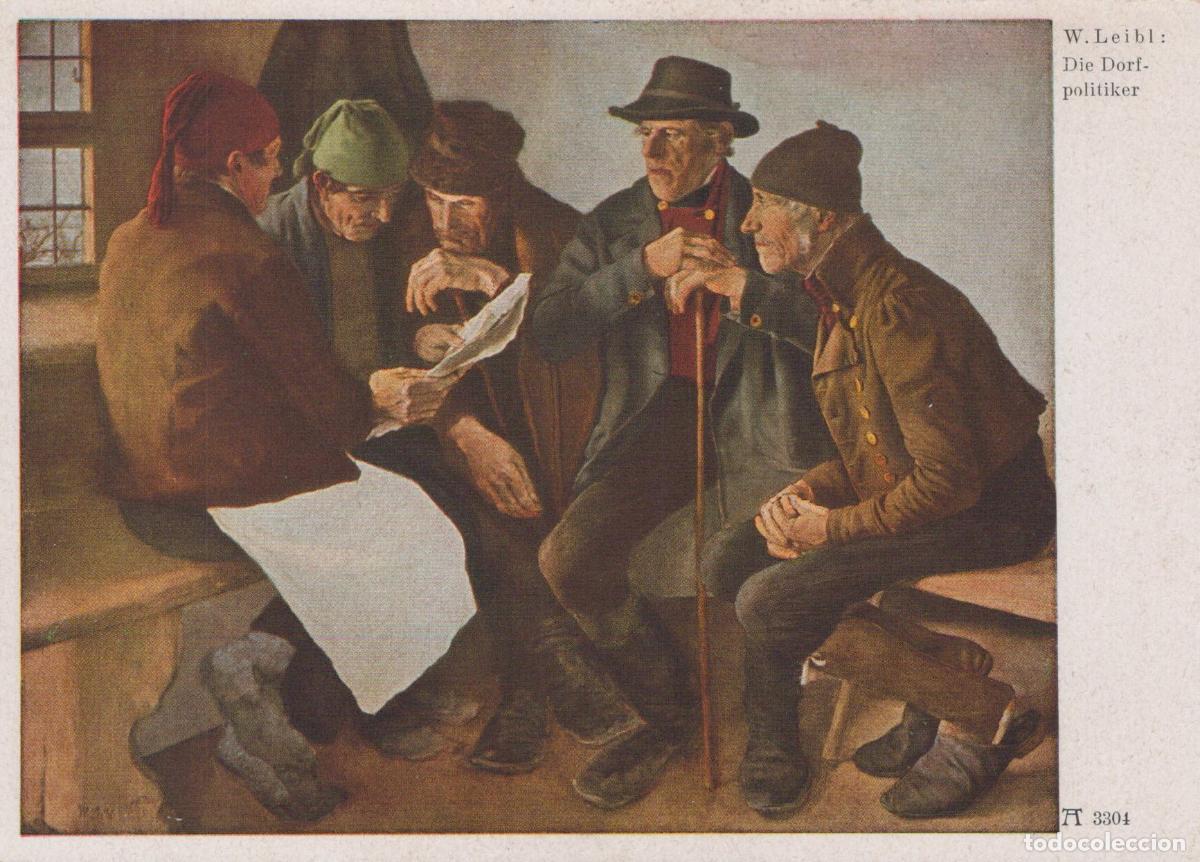 Postkarten: Germany Munich Wilhelm Leibl the Village Politicians Men Unposted *YAU659