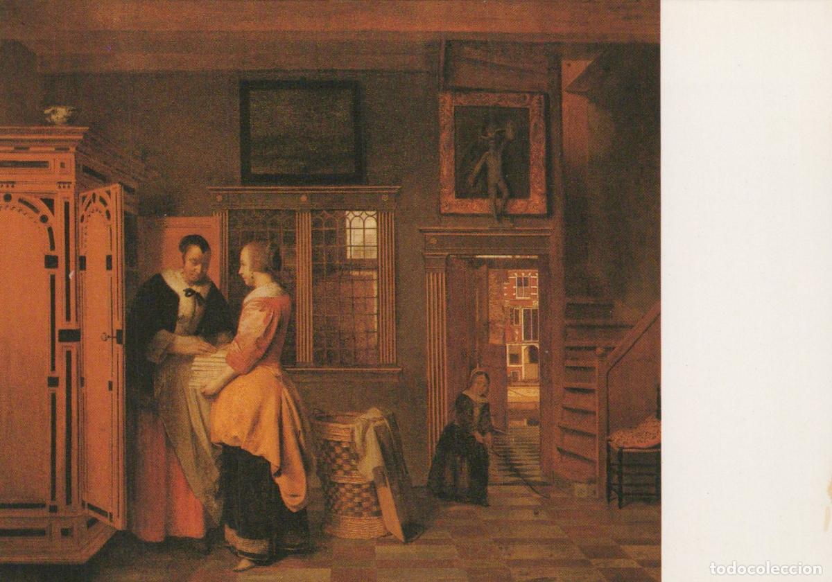 Postcards: Netherlands Amsterdam Rijksmuseum Pieter de Hooch the Linen Unposted *YAU664