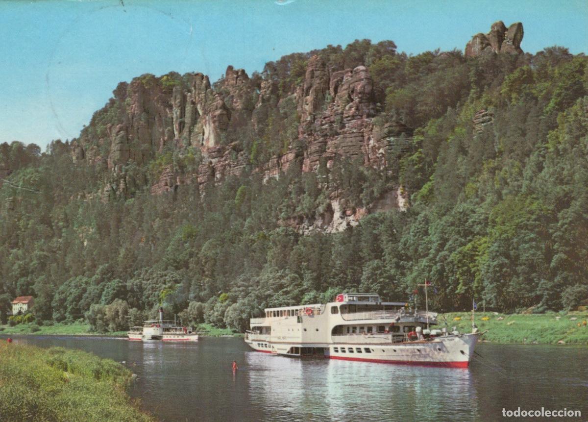 Cartoline: Germany Rathen Saxon Switzerland Elbe River Passenger Ships Rocky *YAT062