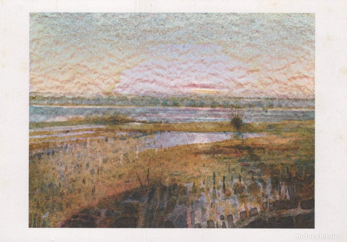 Postkarten: Germany Frankfurt Oder Sunset Landscape Watercolor Painting By Unposted *YAU836