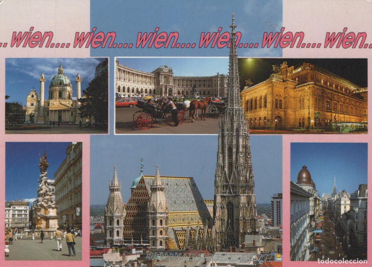 Postkarten: Austria Vienna Multi View Karlskirche Hofburg State Opera Pests&auml;ule *YAT027