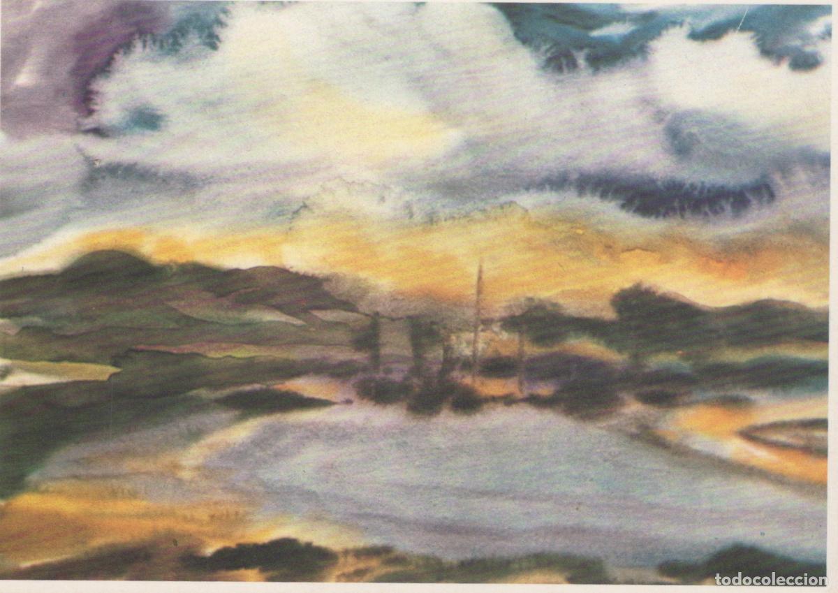 Postkarten: Germany Amrum Evening in the Seaport Watercolor By G&uuml;nter Unposted *YAU866