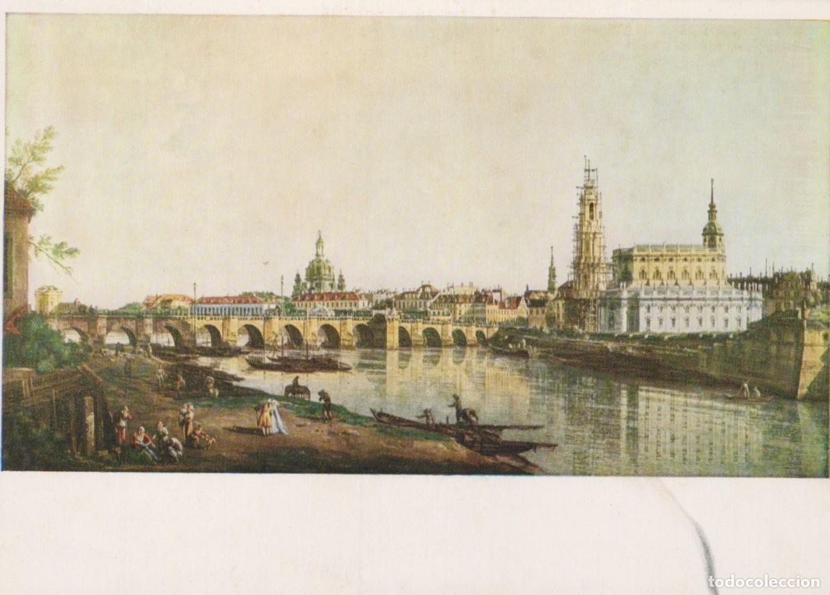 Postkarten: Germany Dresden Elbe River View Canaletto Painting Old Master Unposted *YAU871