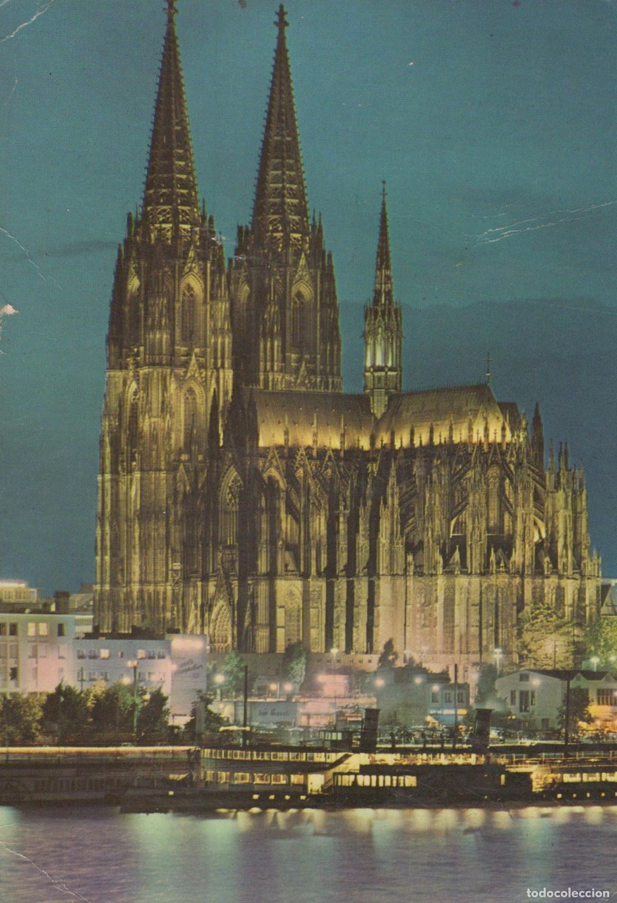 Postkarten: Germany Cologne Cathedral At Night Illuminated Gothic Architecture *YAT111
