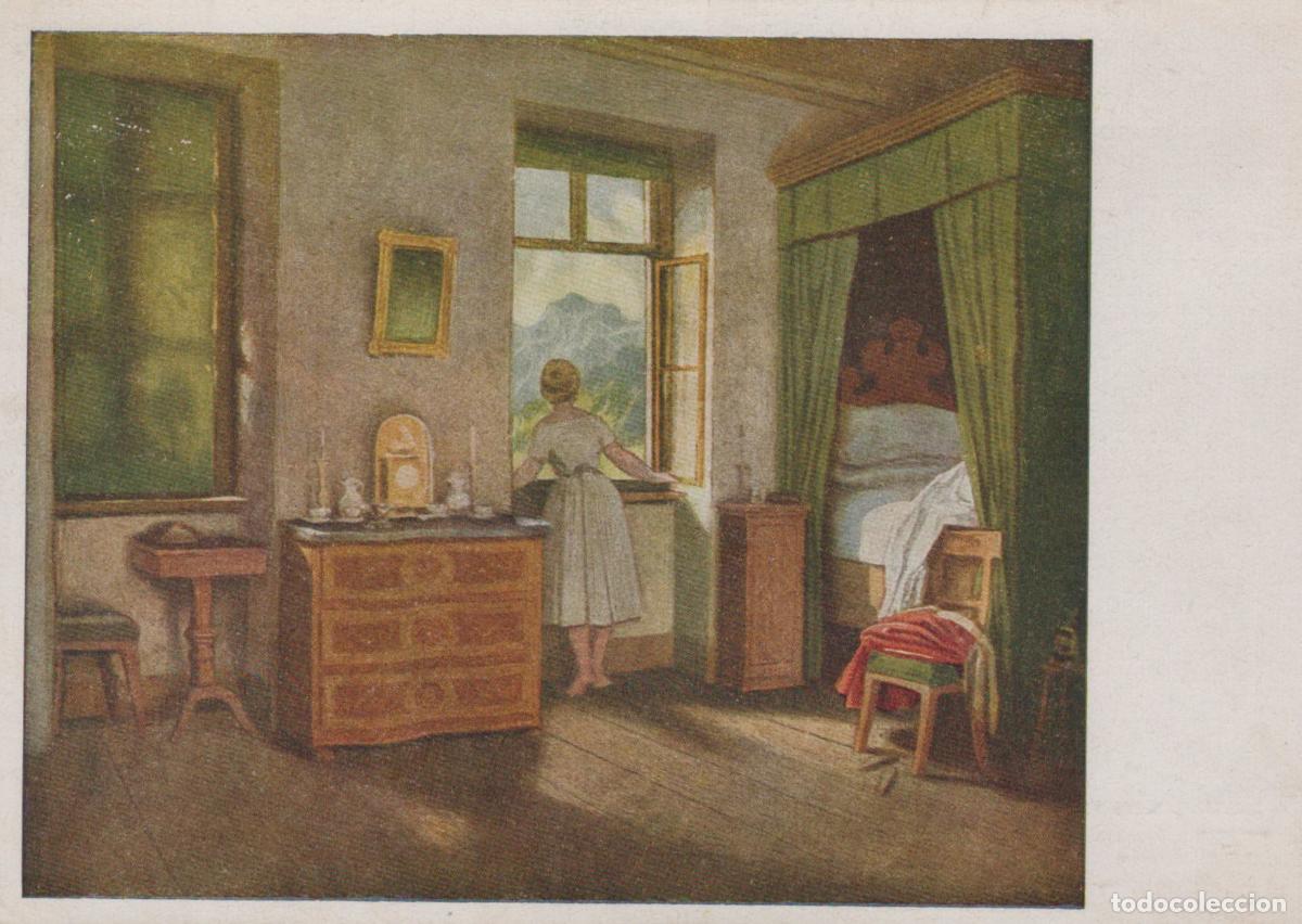 Postkarten: Germany Munich Moritz V Schwind Morgenstunde Woman Looking Out Unposted *YAU655