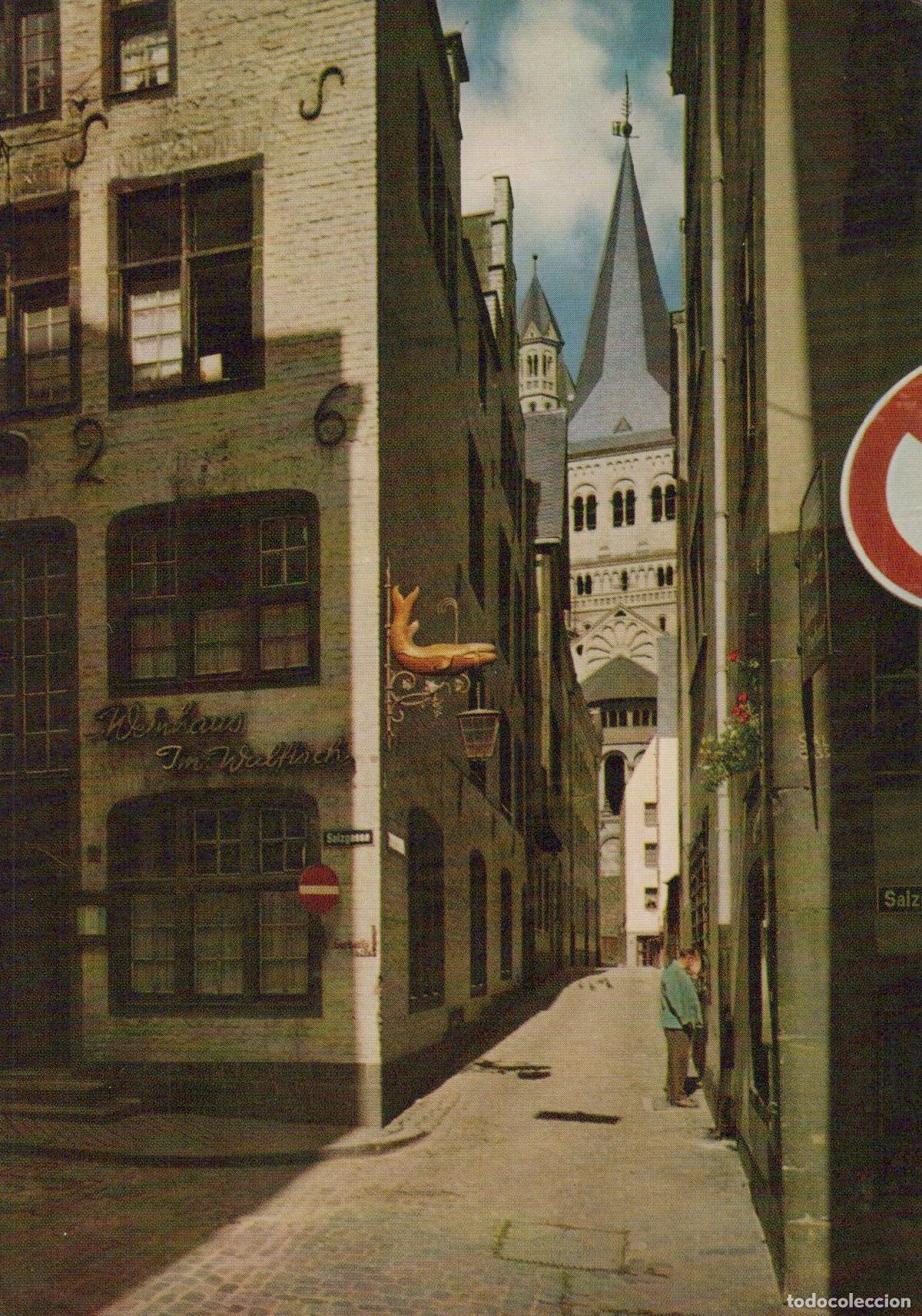 Postkarten: Germany Cologne Narrow Street Salzgasse With Great St Martin Church *YAT141