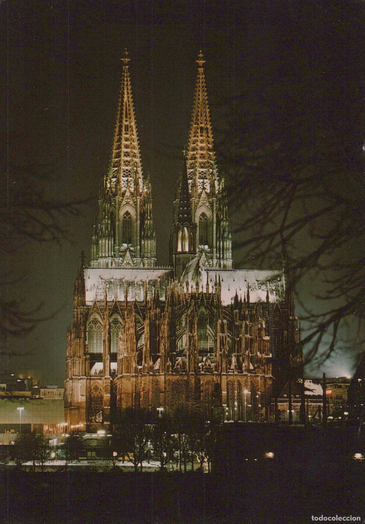 Cartoline: Germany Cologne Cathedral At Night Gothic Architecture Winter Scene *YAT151