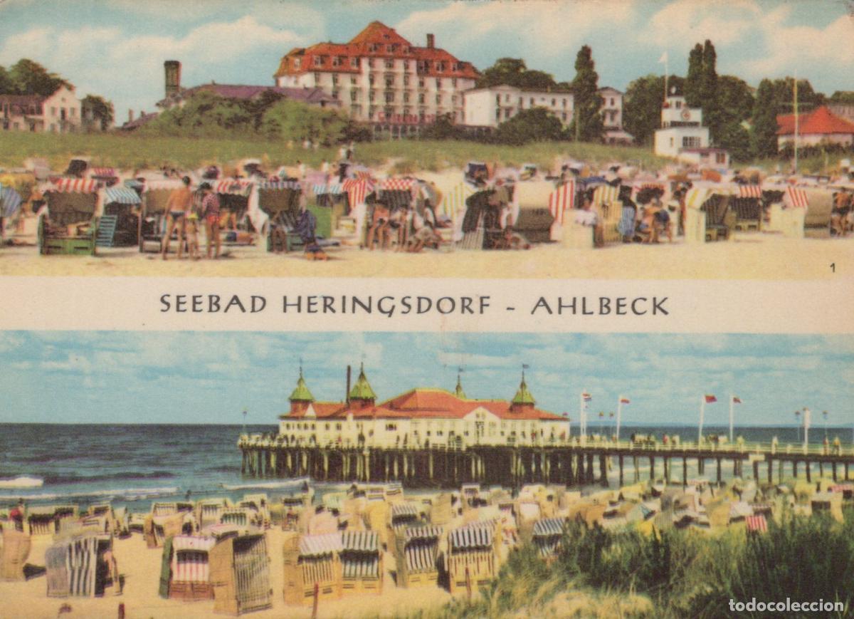 Cartoline: Germany Heringsdorf Ahlbeck Beach Resort Pier Holiday Home 1960s *YAT079