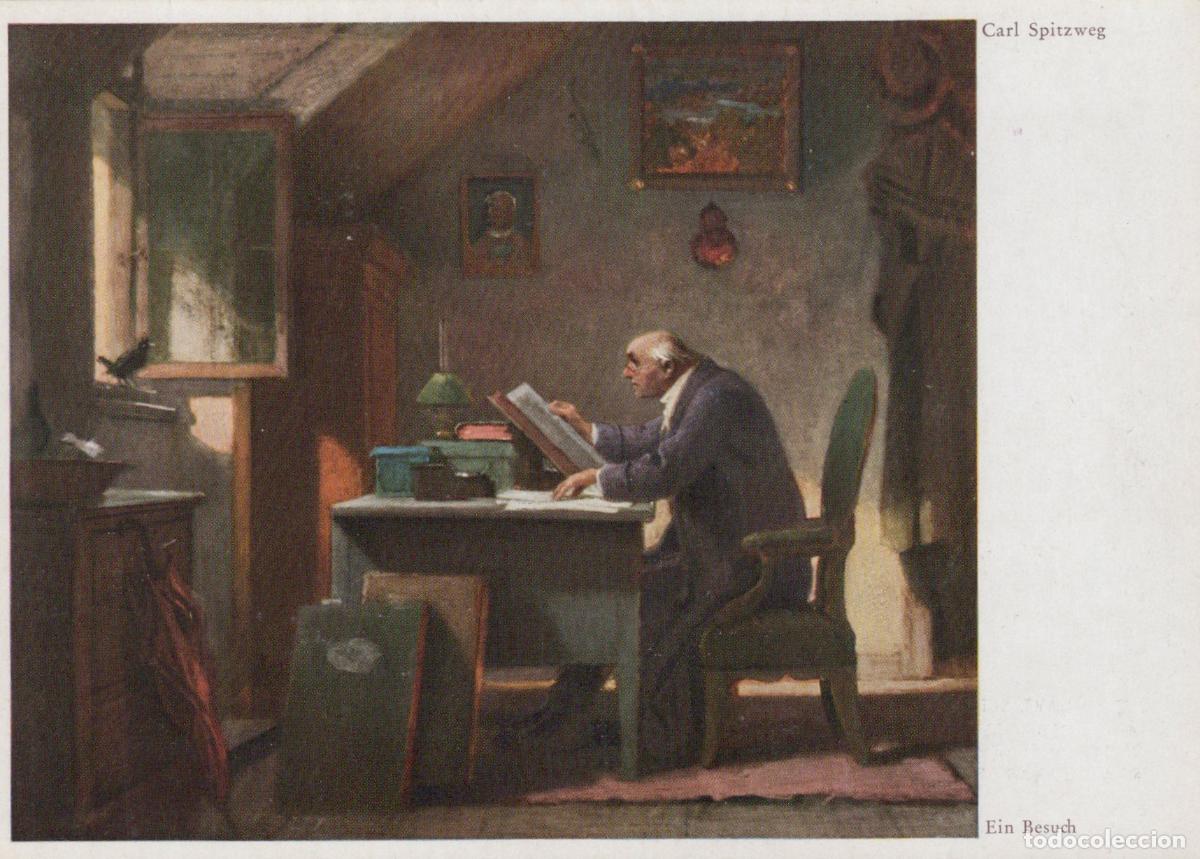 Cartes Postales: Germany Starnberg Carl Spitzweg Ein Besuch Man Reading At Desk Unposted *YAU946