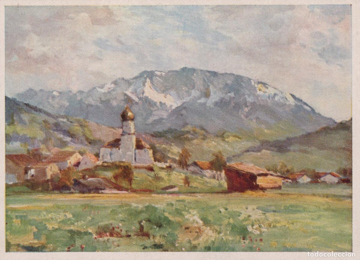 Postkarten: Germany Benediktenwand Mountain Village Church Landscape Unposted *YAU799