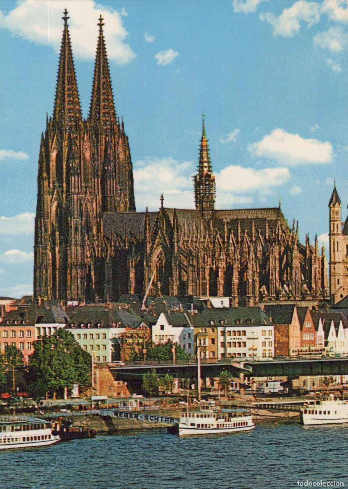 Postkarten: Germany Cologne Cathedral and Rhine River With Boats *YAT169
