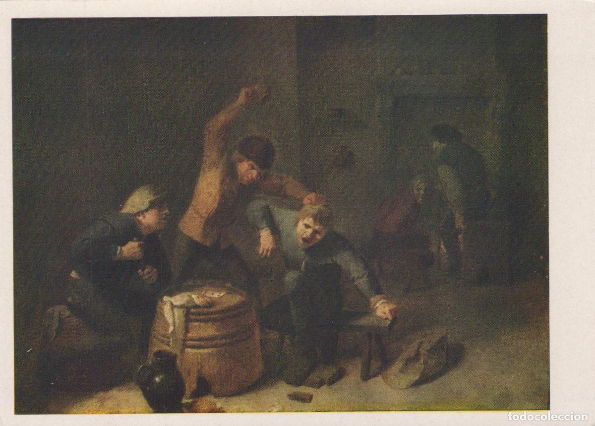 Postkarten: Germany Dresden Adrian Brouwer Peasants Fighting Over Cards Unposted *YAU964