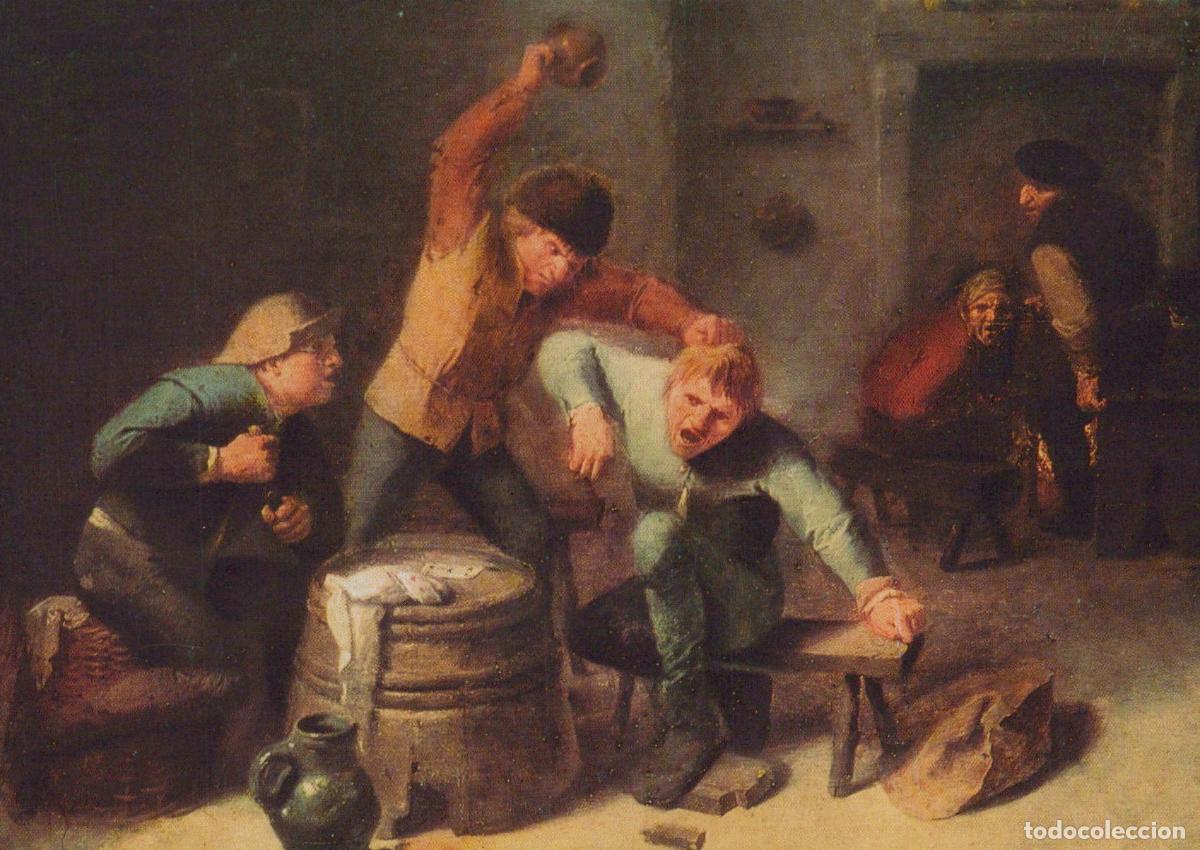 Postkarten: Germany Munich Adriaen Brouwer Peasants Quarreling At A Game of Unposted *YAU974