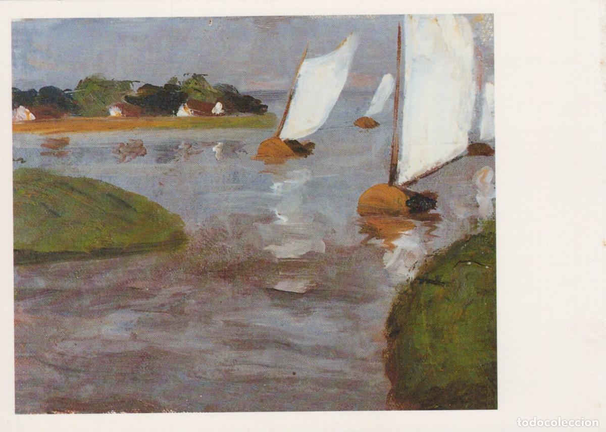 Cartes Postales: Germany Hiddensee Elisabeth B&uuml;chsel White Sailboats Painting Unposted *YAU844