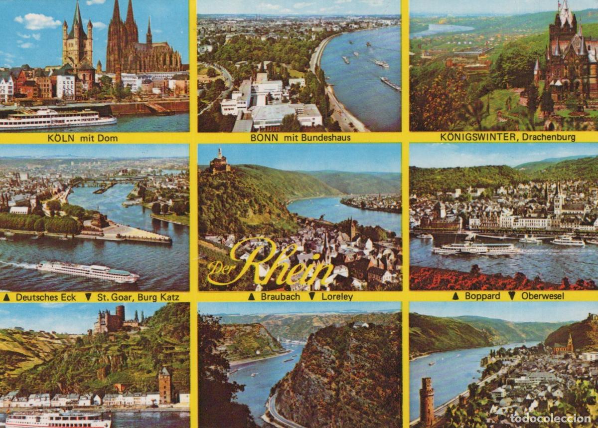 Cartoline: Germany Cologne Rhine River Multi View Bonn Konigswinter Unposted *YAT370