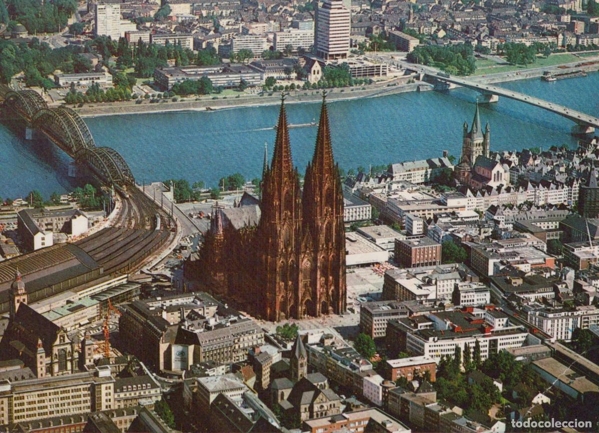 Postcards: Germany Cologne Aerial View Cathedral Rhine River Bridges Cityscape *YAT435