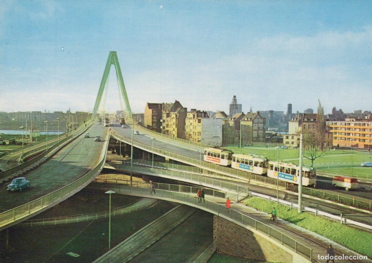 Cartoline: Germany Cologne Severinsbr&uuml;cke Bridge With Trams and Cityscape Unposted *YAT470