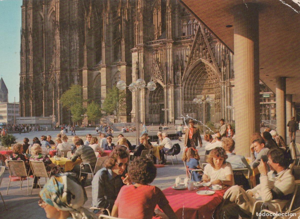 Postcards: Germany Cologne Cathedral South Side Cafe Terrace Roman Unposted *YAT480