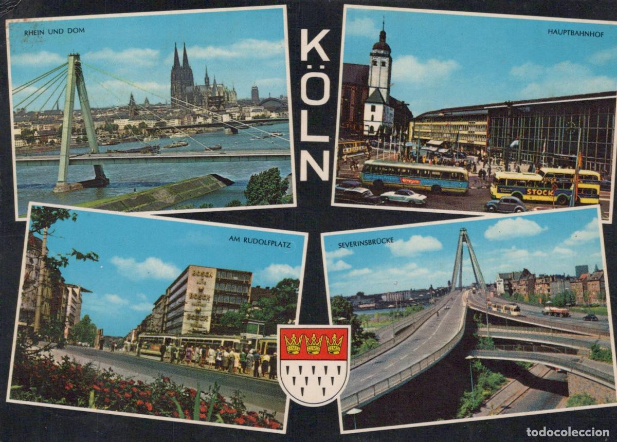 Postcards: Germany Cologne Multi View Rhine River Cathedral Central Station *YAT397