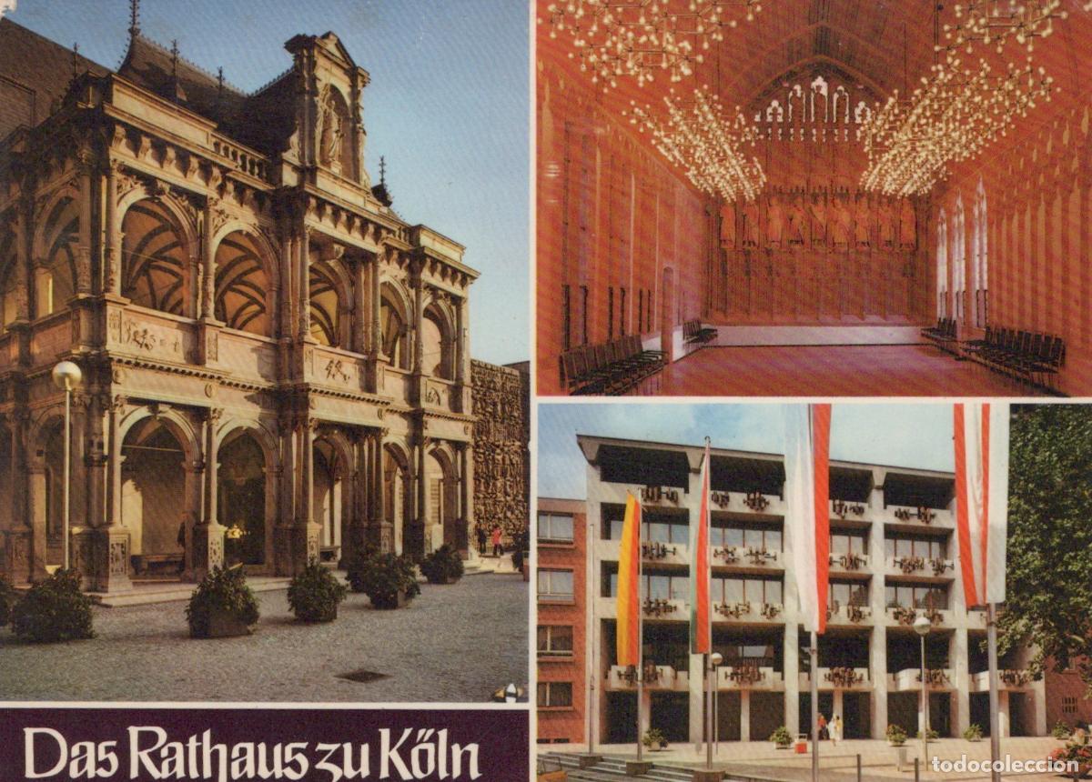 Cartoline: Germany Cologne City Hall Historic Rathauslaube Hansasaal Modern Facade *YAT515