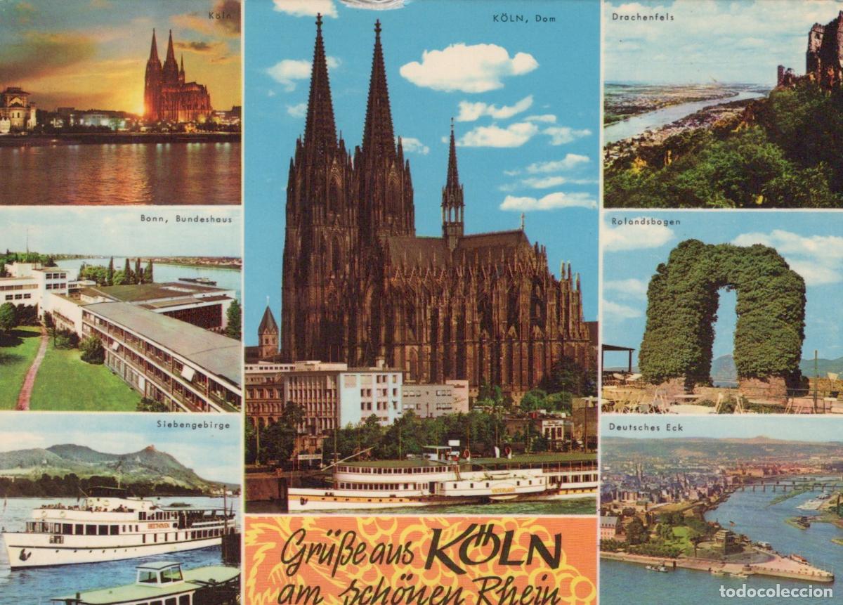 Cartoline: Germany Cologne Cathedral Bonn Drachenfels Rolandsbogen Siebengebirge *YAT545