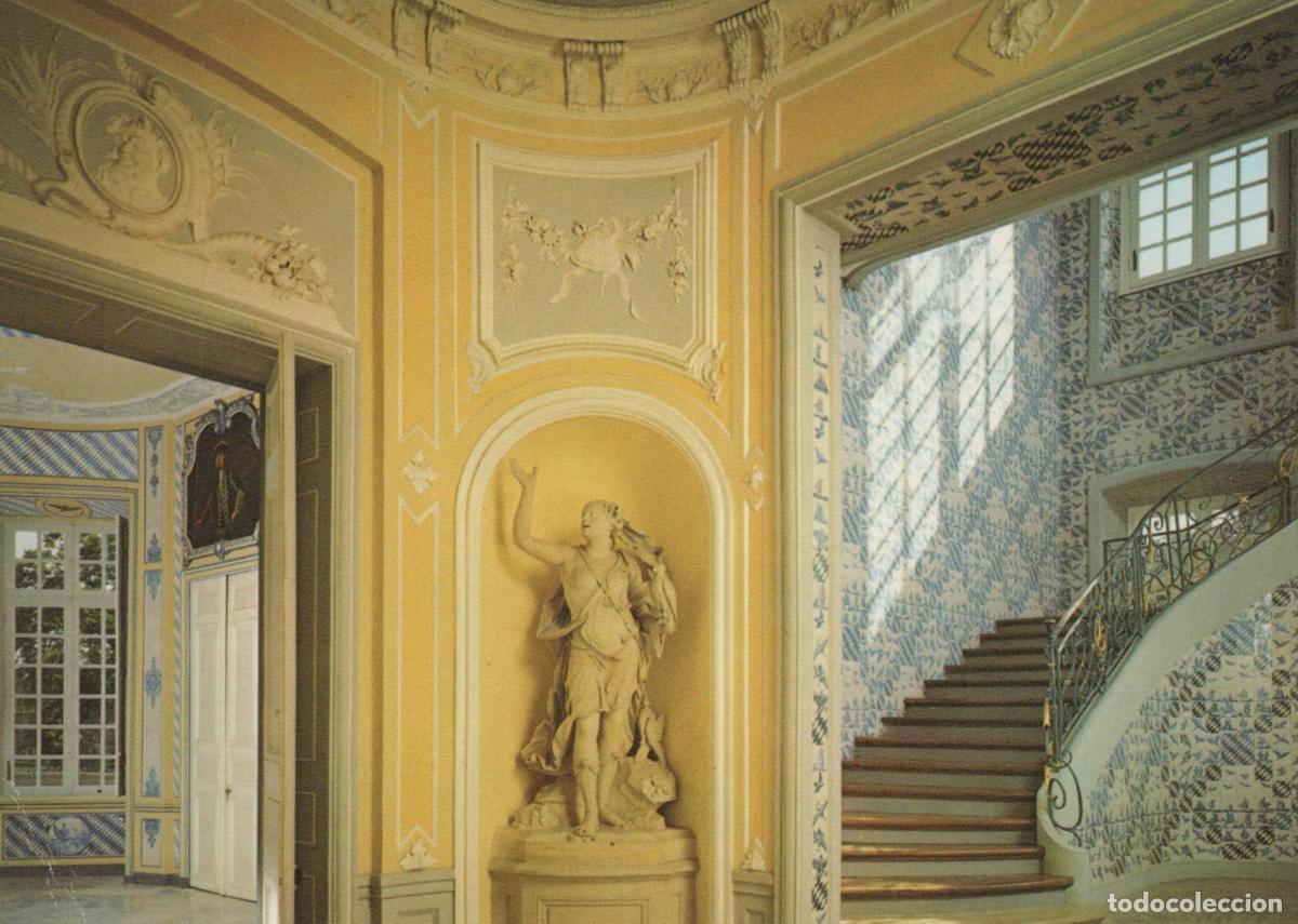 Postales: Germany Br&uuml;hl Schloss Falkenlust Vestibule Ground Floor Interior Statue *YAT565