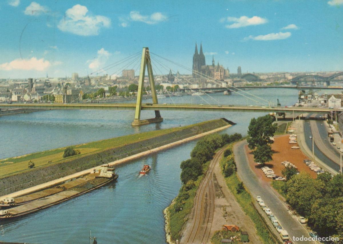 Postales: Germany Cologne Rhine River With Cathedral and Suspension Bridge *YAT462