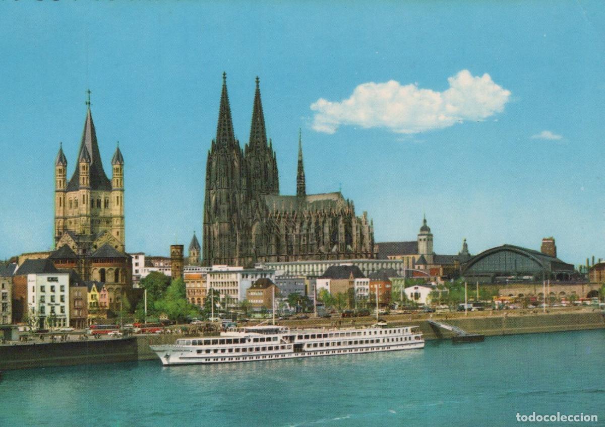 Postales: Germany Cologne Rhine River Cathedral Cityscape Cruise Ship *YAT497