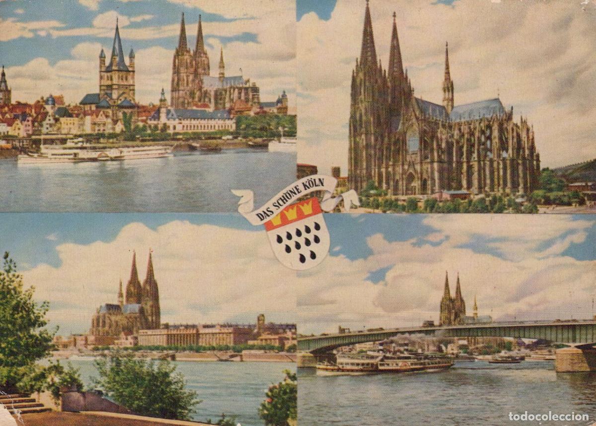 Postales: Germany Cologne Cathedral Rhine River Multi View Boats Cityscape *YAT507