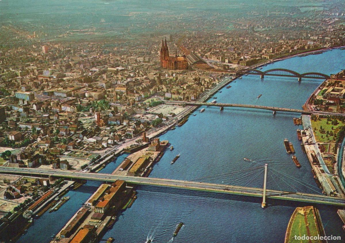 Postcards: Germany Cologne Aerial View Rhine River Bridges Cathedral Cityscape *YAT542