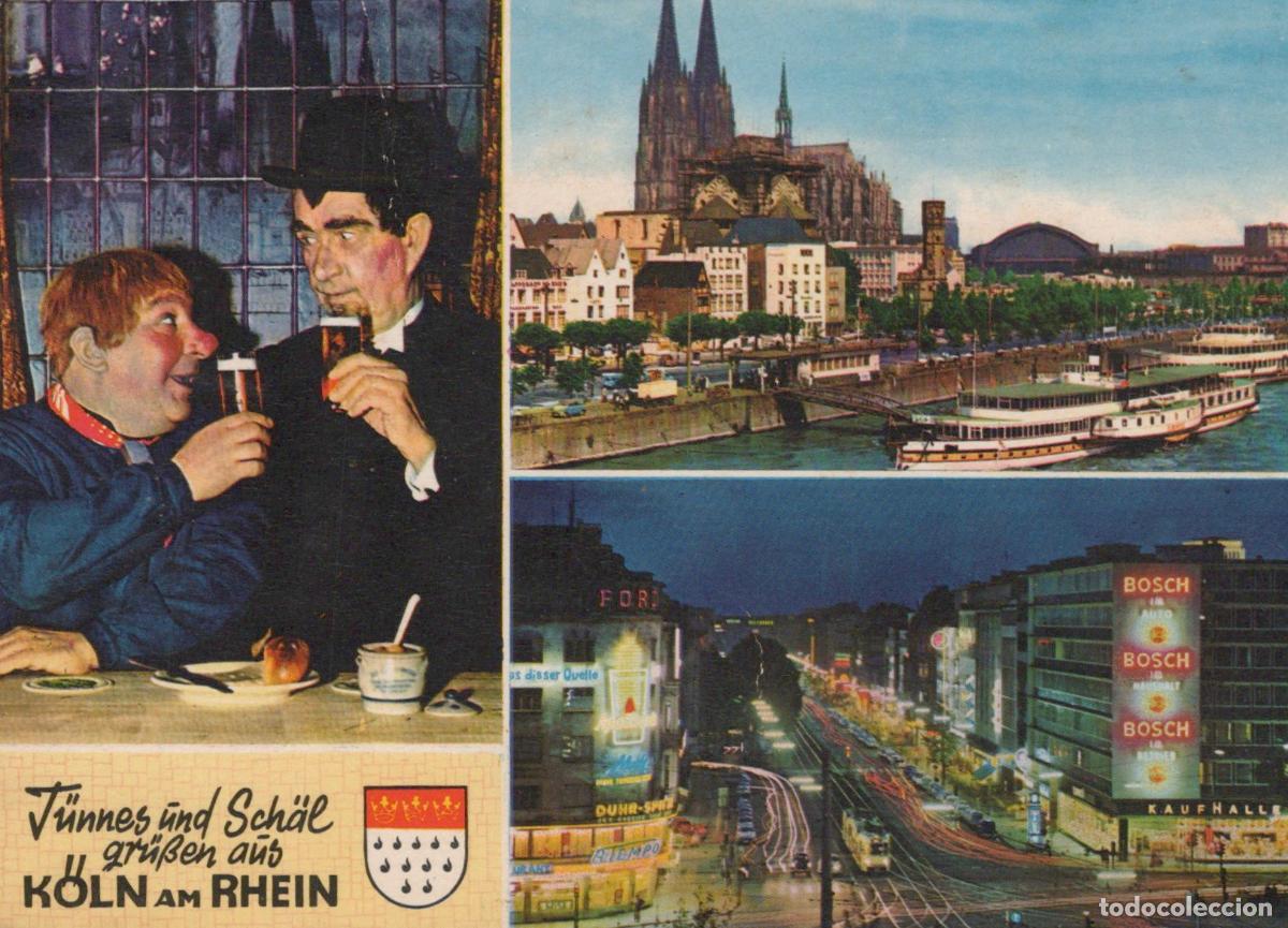 Postcards: Germany Cologne T&uuml;nnes und Sch&auml;l Drinking Beer Cathedral Rhine River *YAT655