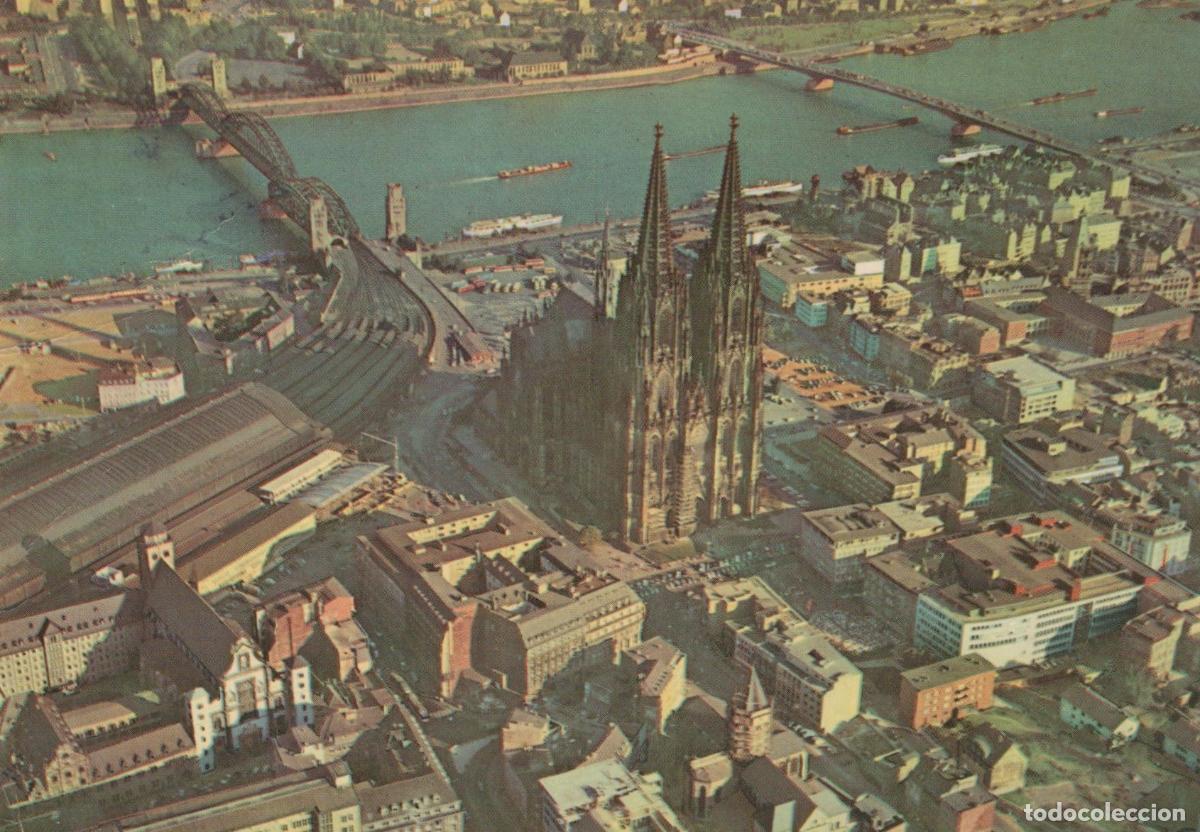 Postcards: Germany Cologne Cathedral and Hohenzollern Bridge Rhine River Aerial *YAT685