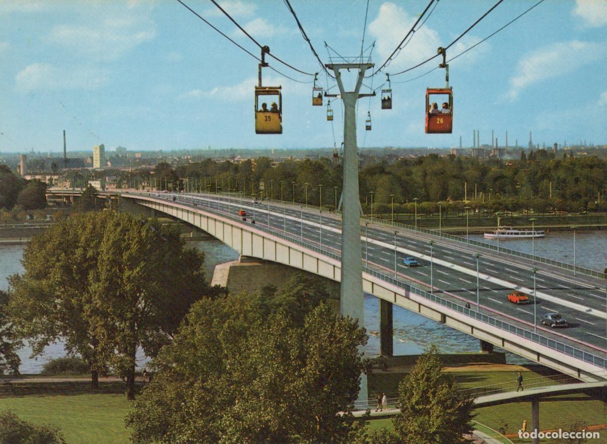 Postcards: Germany Cologne Zoo Bridge With Rhine Cable Car 1950s Unposted *YAT690