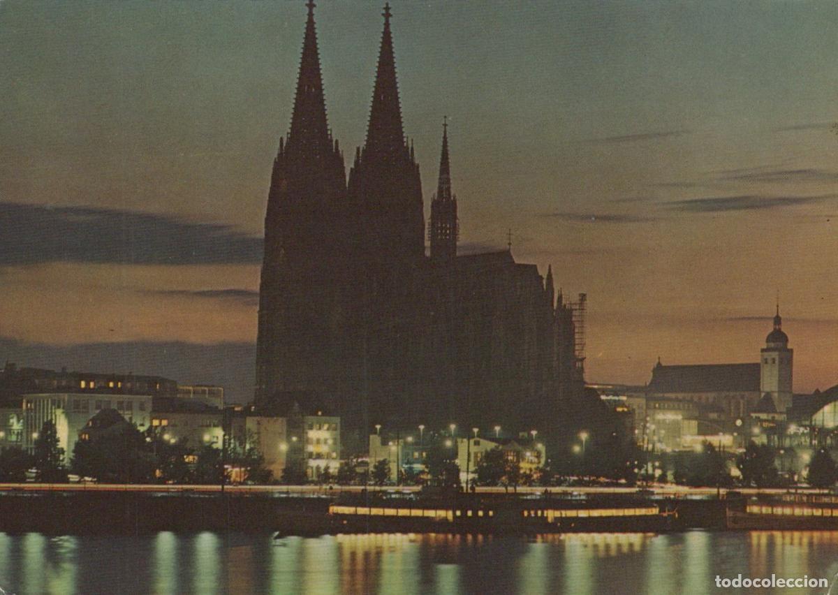 Postcards: Germany Cologne Cathedral Rhine River At Dusk *YAT602
