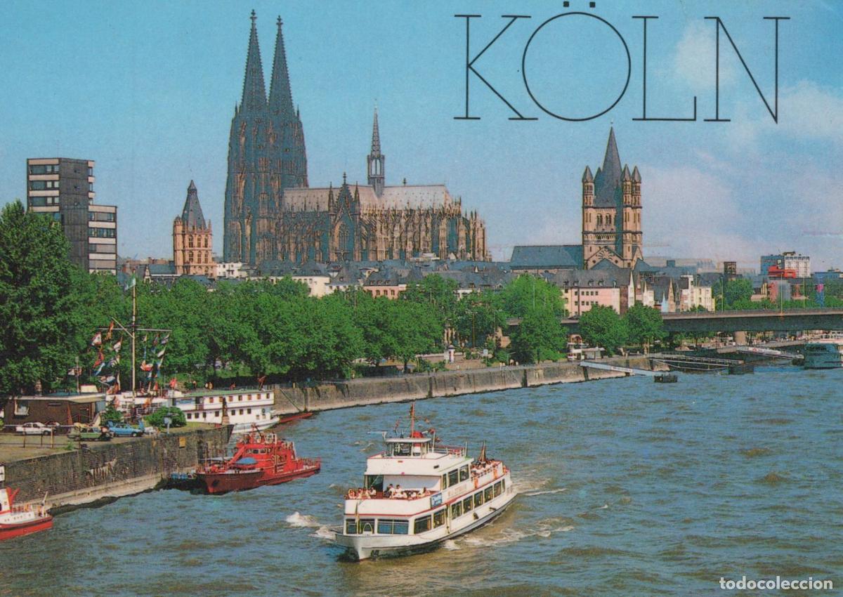 Postcards: Germany Cologne Heumarkt With Cathedral and Great St Martin River View *YAT637