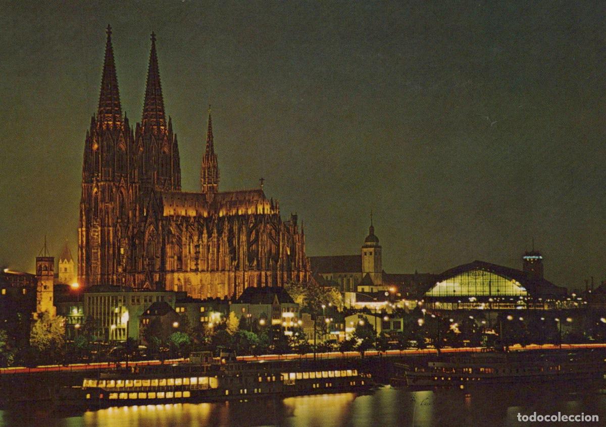 Postcards: Germany Cologne Cathedral and Cityscape At Night Rhine River *YAT750
