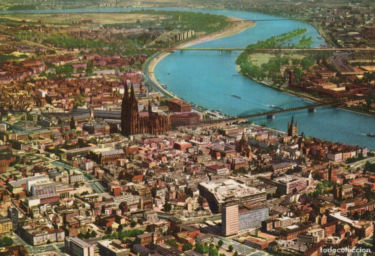 Postcards: Germany Cologne Aerial View Rhine River Cathedral Cityscape Unposted *YAT775