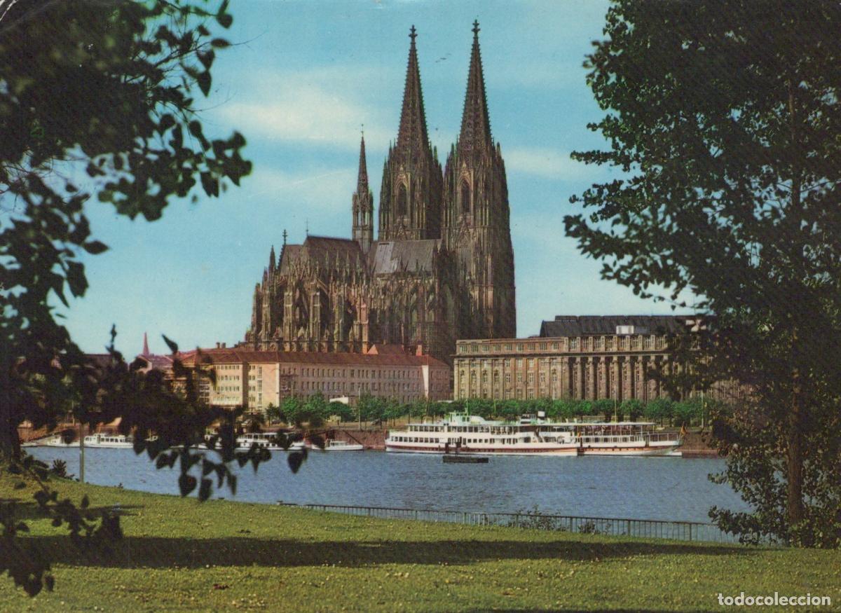 Cartes Postales: Germany Cologne Cathedral View From Rheinpark Rhine River Boats *YAT780