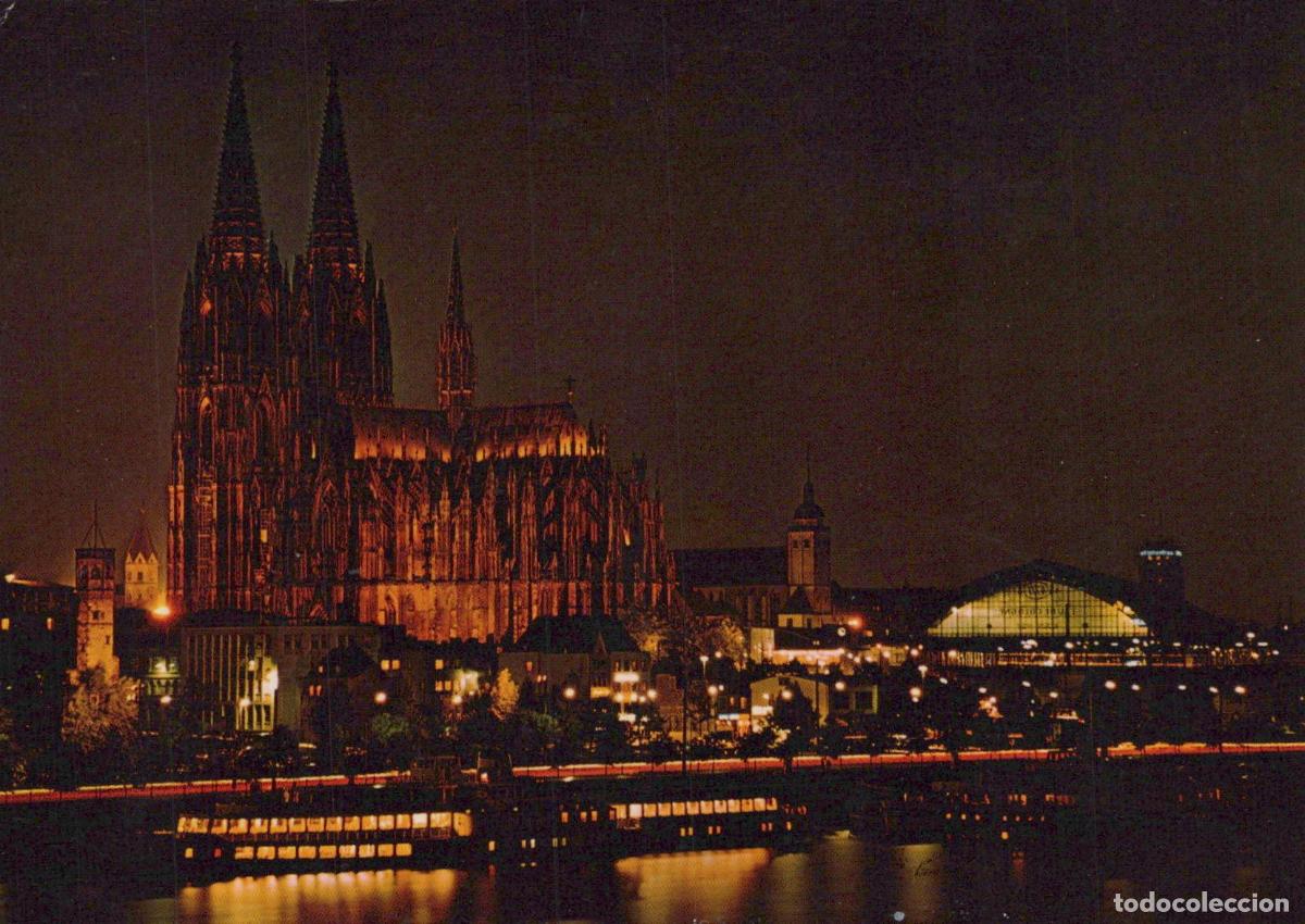 Cartes Postales: Germany Cologne Cathedral and Cityscape At Night Rhine River *YAT810