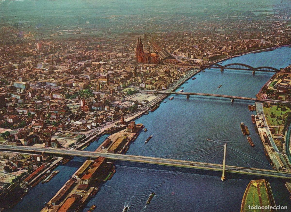 Postales: Germany Cologne Aerial View Rhine River Bridges Cathedral Cityscape *YAT752