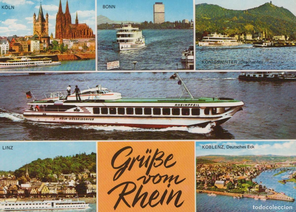 Postcards: Germany Cologne Rhine River Multi View With K&ouml;ln Bonn Linz Unposted *YAT827