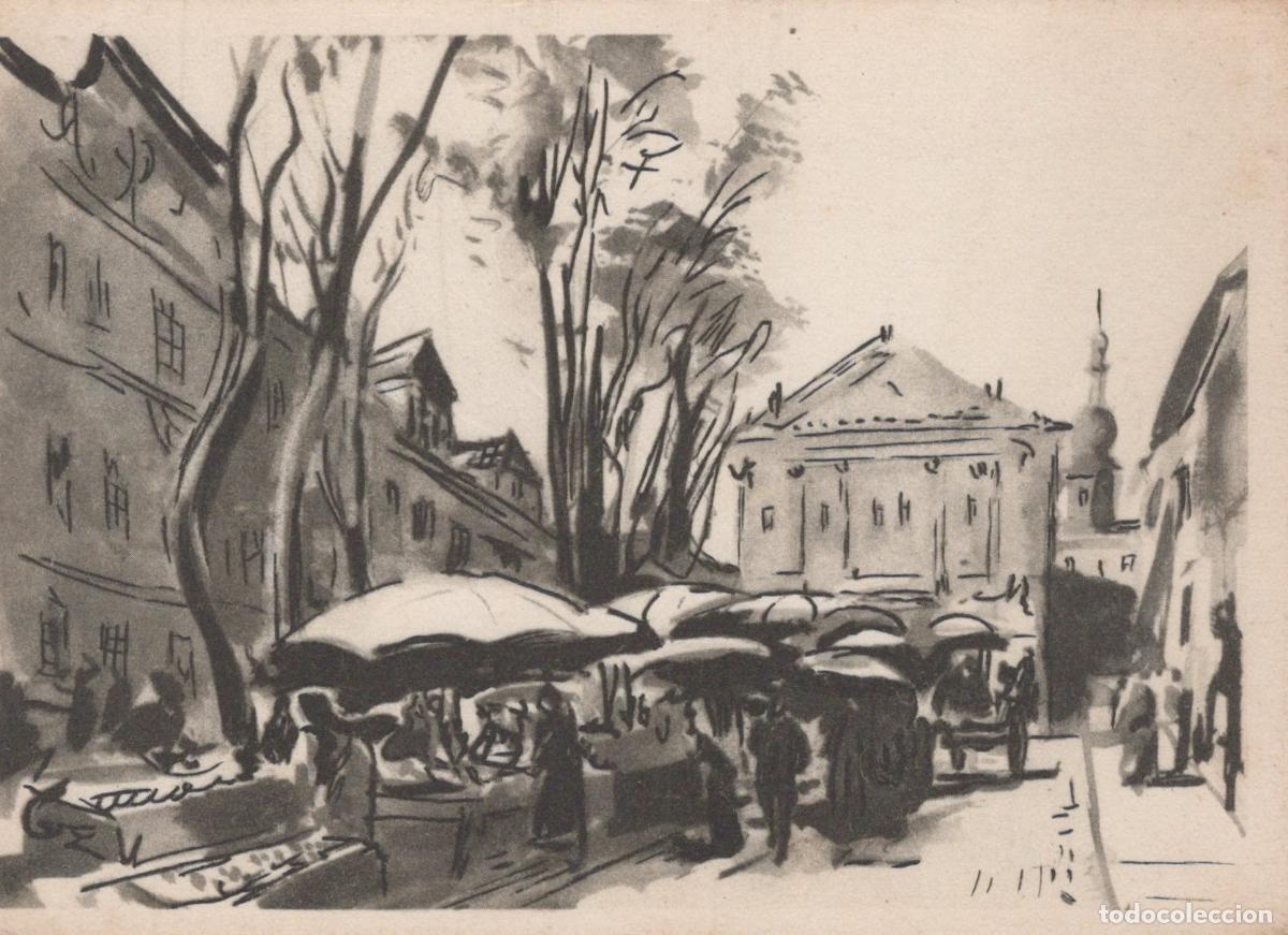 Postkarten: Germany Munich Market Scene By Kurt Halleger European City Unposted *YAT975