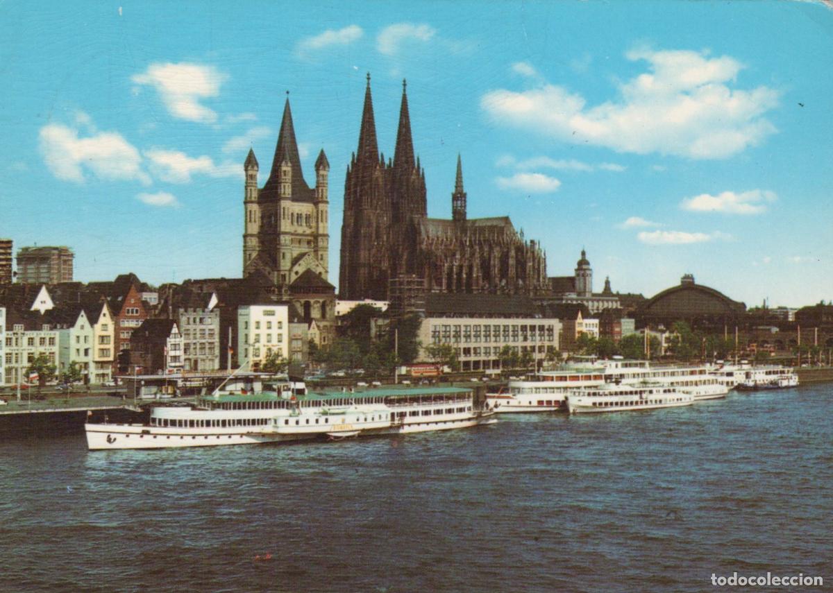 Postales: Germany Cologne Cathedral and Great St Martin Church With Rhine *YAT882